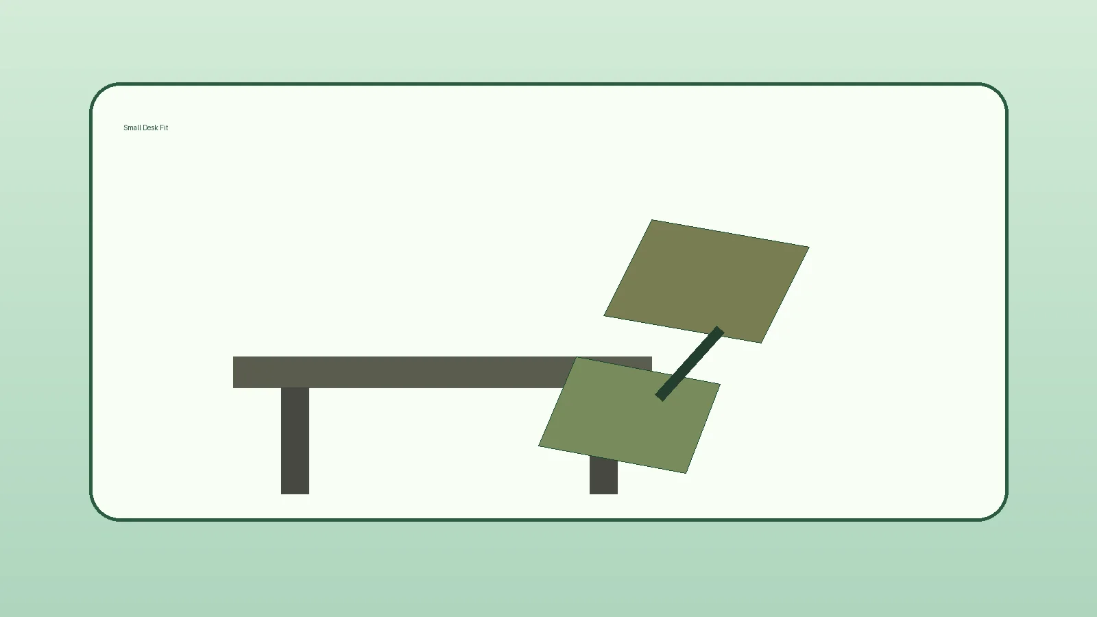 Small Desk Fit kneeling chair workspace detail